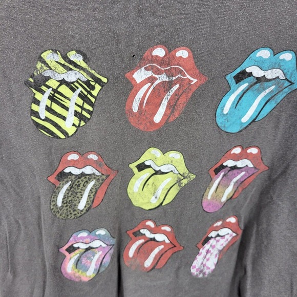 The Rolling Stones Shirt Mens Medium Gray Short Sleeve Graphic Tee Cotton * - Picture 2 of 8